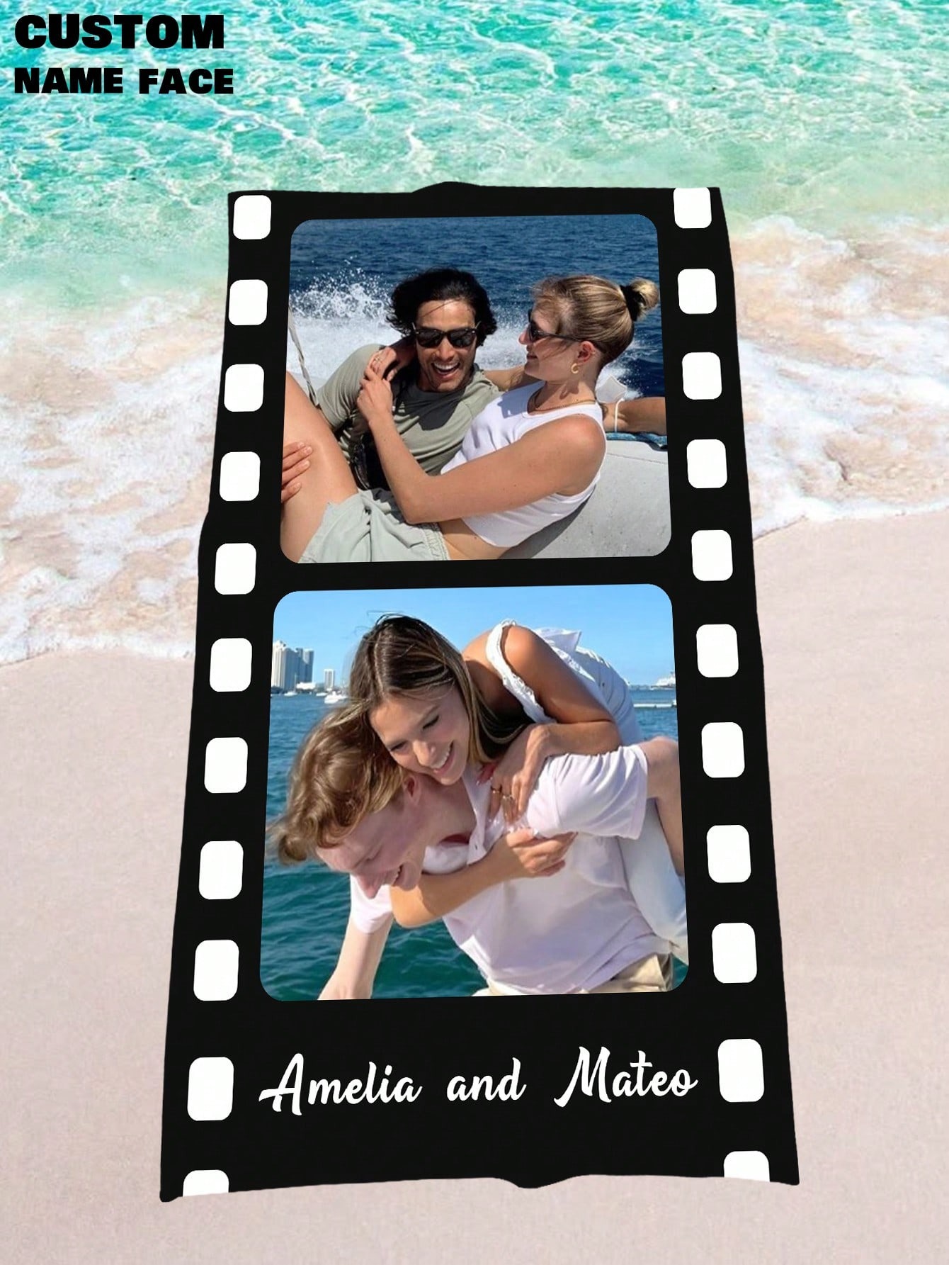 Custom Photo Filmstrip Style Beach Towel